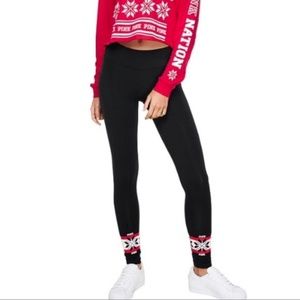VS PINK|Snowflake Fair Isle Yoga Legging
